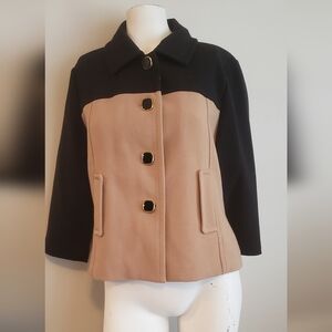 Banana Republic Black & Tan Block button pock Blazer Jacket w/lining Size P Med